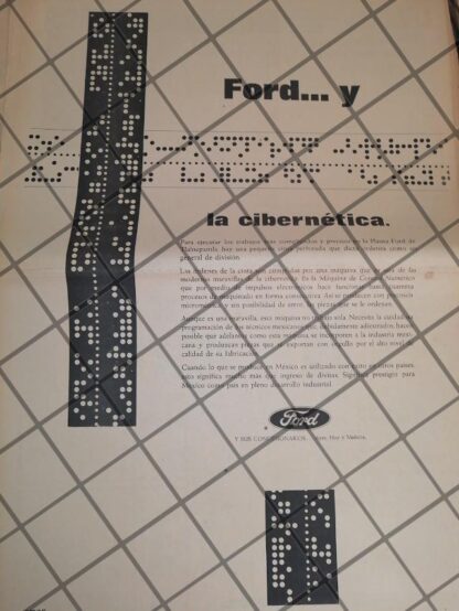 CARTEL PUBLICITARIO FORD IMPLEMENTA LA INFORMATICA 1967