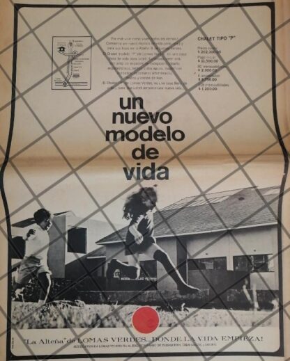 CARTEL PUBLICITARIO RETRO. COLONIA LOMAS VERDES 1969 T.POSTER