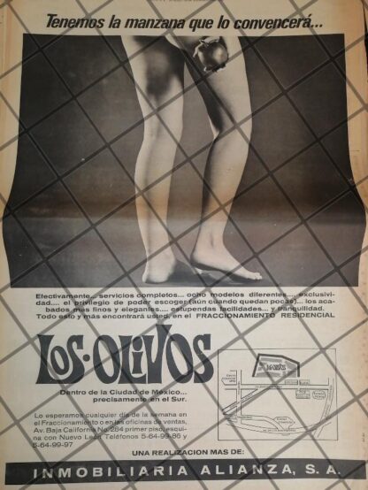 CARTEL PUBLICITARIO RETRO. COLONIA LOS OLIVOS 1969 T.POSTER