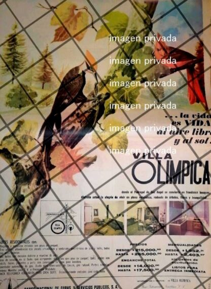 PUBLICIDAD RETRO COLONIA VILLA OLIMPICA. DIB. IGNACIO SIERRA 4