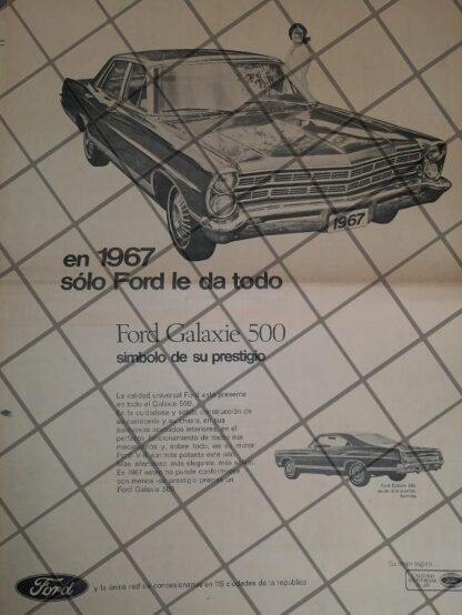 CARTEL RETRO AUTOS FORD GALAXIE 500 1967 11