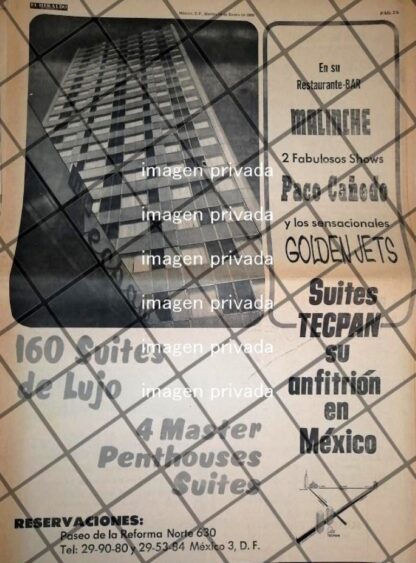 PUBLICIDAD RETRO HOTEL SUITES TECPAN 1969 /4