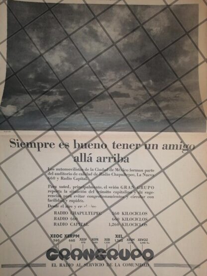 AFICHE ANTIGUO RADIO DIFUSORA RADIO CHAPULTEPEC Y MAS 1969