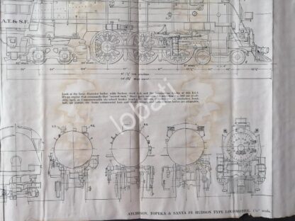 GRABADO ANTIGUO LOCOMOTORA SANTA FE 1928 / A13 - Imagen 3