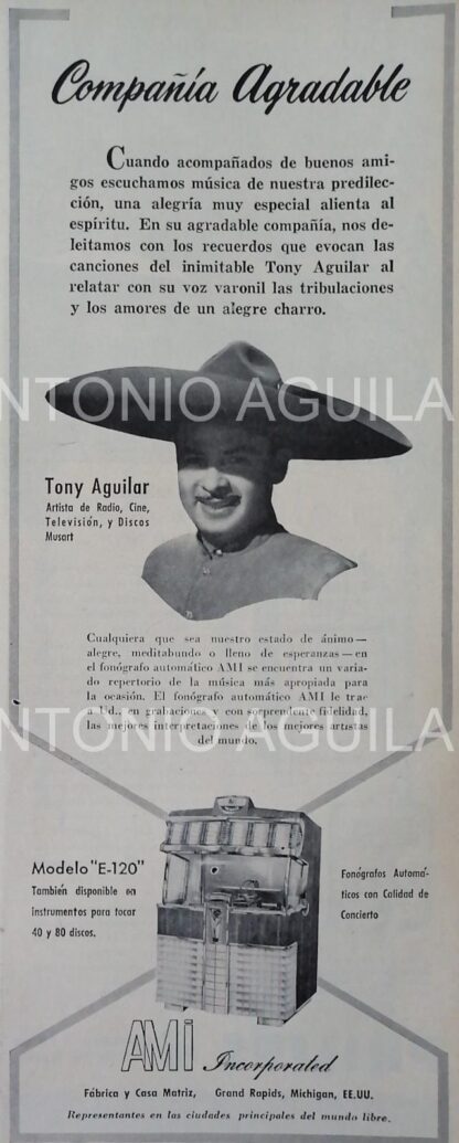 CARTEL ANTIGUO ORIGINAL DE SERIE COMPLETA 37 AFICHES ROCKOLAS AMI Y ARTISTAS FAMOSOS 1953-56 - Imagen 3