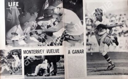 CARTEL ANTIGUO ORIGINAL DE MONTERREY VUELVE A GANAR CAMPEONATO DE BEISBOL 1958