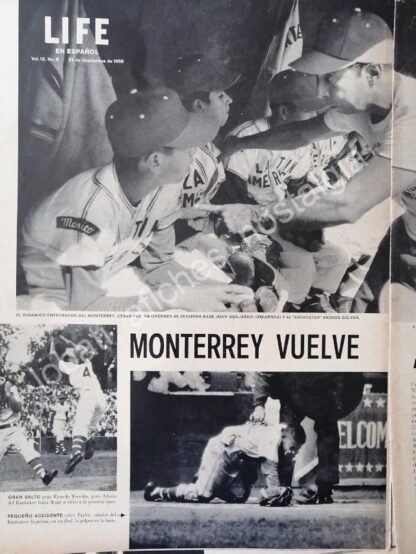 CARTEL ANTIGUO ORIGINAL DE MONTERREY VUELVE A GANAR CAMPEONATO DE BEISBOL 1958 - Imagen 4