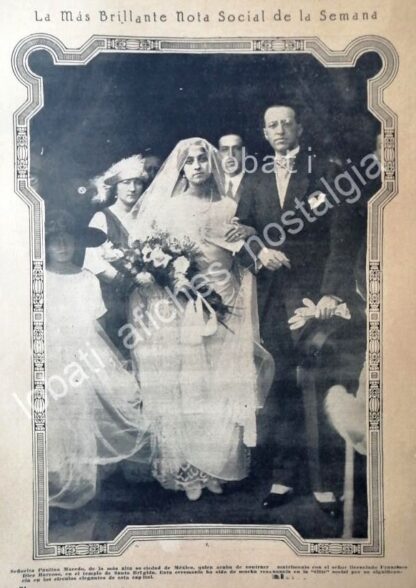 CARTEL ANTIGUO ORIGINAL DE BODA. DIEZ MACEDO 1922 / FRANCISCO DIEZ BARROSO