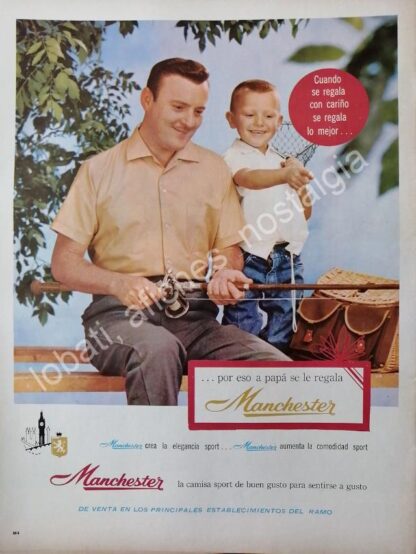 CARTEL ANTIGUO ORIGINAL DE MANOLO FABREGAS Y CAMISAS MANCHESTER 1961 FEP /3