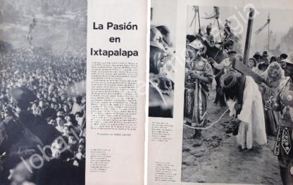 CARTEL ANTIGUO ORIGINAL DE REPORTAJE. PROCESION DE IZTAPALAPA 1950s