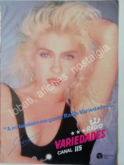 CARTEL ANTIGUO ORIGINAL DE CANTANTE YURI Y RADIO DIFUSORA RADIO VARIEDADES 1980s FEP