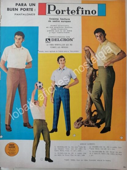 CARTEL ANTIGUO ORIGINAL DE NACHO CALDERON Y PANTALONES PORTEFINO 1968 /FEP 2