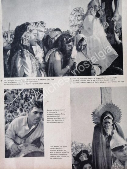 CARTEL ANTIGUO ORIGINAL DE REPORTAJE. PROCESION DE IZTAPALAPA 1950s - Imagen 2