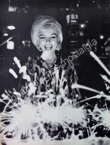 CARTEL ANTIGUO ORIGINAL DE FOTO GRABADO DE PRENSA MARILYN MONROE 1960s