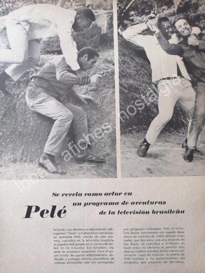 CARTEL ANTIGUO ORIGINAL DE NOTA DE PRENSA. PELE DEBUTA COMO ACTOR 1969 /FEP - Imagen 2