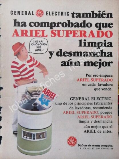 CARTEL ANTIGUO ORIGINAL DE LUIS JIMENO Y EL DETERGENTE ARIEL 1980s CHACA CHACA - Imagen 3