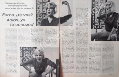 CARTEL ANTIGUO ORIGINAL DE REPORTAJE SOBRE MARILYN MONROE 1960s