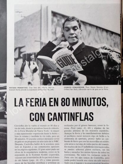 CARTEL ANTIGUO ORIGINAL DE REPORTAJE SOBRE CANTINFLAS 1964 - Imagen 2