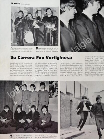 CARTEL ANTIGUO ORIGINAL DE NOTA SOBRE LOS BEATLES 1960s CARRERA VERTIGINOSA - Imagen 3