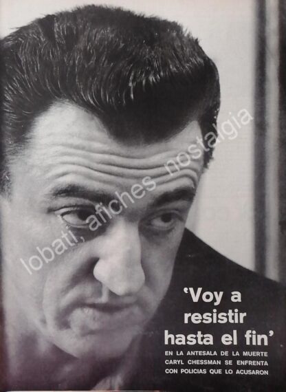 CARTEL ANTIGUO ORIGINAL DE NOTA. CARYL CHESSMAN 1959