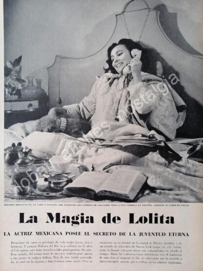 CARTEL ANTIGUO ORIGINAL DE NOTA. DOLORES DEL RIO 1960s LA MAGIA DE LOLITA