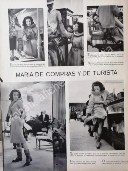 CARTEL ANTIGUO ORIGINAL DE MARIA FELIX DE COMPRAS EN NEW YORK 1950s - Imagen 3