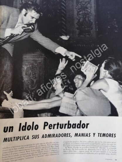 CARTEL ANTIGUO ORIGINAL DE NOTA. ELVIS PRESLEY UN LADO PERTURBADOR 1950s - Imagen 4