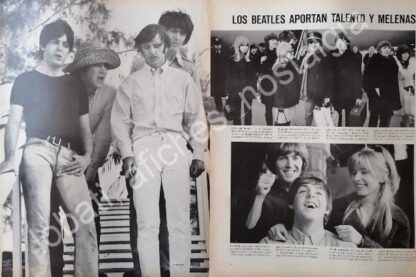 CARTEL ANTIGUO ORIGINAL DE NOTA. LOS BEATLES 1960s TALENTO Y MELENAS