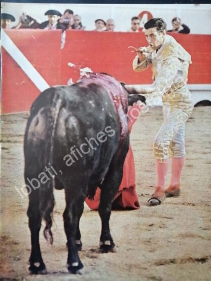 CARTEL ANTIGUO ORIGINAL DE FOTO GRABADO ANTIGUO TORERO ANTONIO ORDOÑEZ 1959