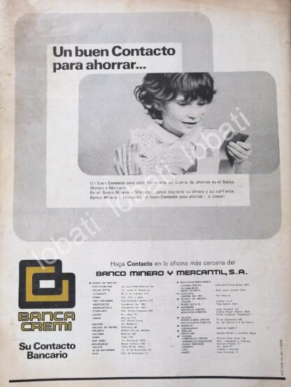 CARTEL ANTIGUO ORIGINAL DE BANCO. BANCA CREMI S.A 1978 /198