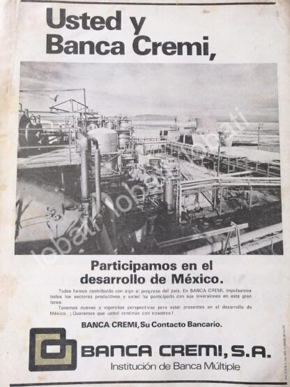 CARTEL ANTIGUO ORIGINAL DE BANCO. BANCA CREMI S.A 1978 /200