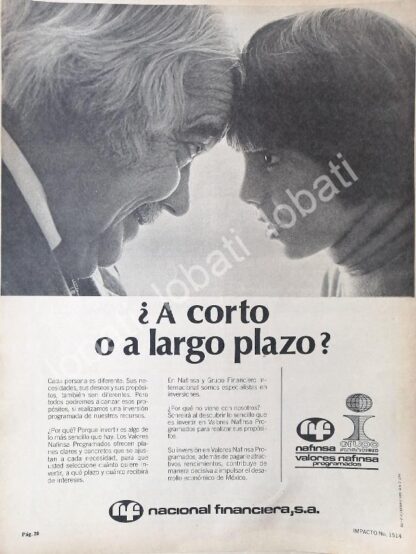 CARTEL ANTIGUO ORIGINAL DE BANCO NACIONAL FINANCIERA 1970 /210 NAFINSA