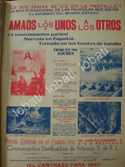 CARTEL ANTIGUO ORIGINAL DE PELICULA AMAOS LOS UNOS A LOS OTROS 1941 /N68 SGM