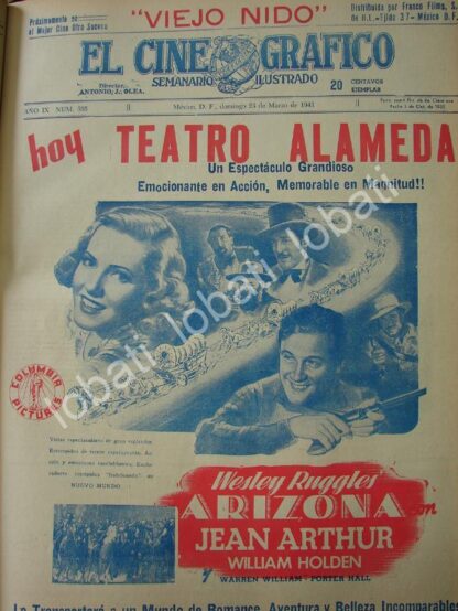 CARTEL ANTIGUO ORIGINAL DE AFICHE DE LA PELICULA. ARIZONA 1941 /N73 RARO