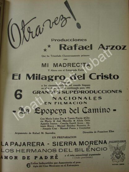 CARTEL ANTIGUO ORIGINAL DE PRODUCCIONES RAFAEL ARZOS Y SUS PELICULAS /82 RARO