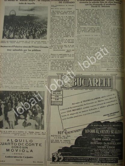 CARTEL ANTIGUO ORIGINAL DE INAUGURAN EL CINE BUCARELI 1941 /N85 - Imagen 2