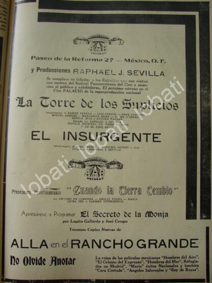 CARTEL ANTIGUO ORIGINAL DE FILMS ARB ANUNCIA SUS PRODUCCIONES DE CINE /694