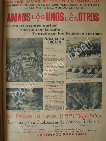 CARTEL ANTIGUO ORIGINAL DE PELICULA AMAOS LOS UNOS A LOS OTROS 1941 /SGM