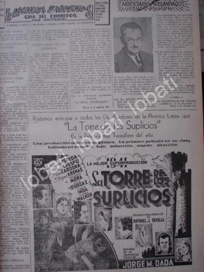 CARTEL ANTIGUO ORIGINAL DE NOTA SOBRE FELIPE MIER MIRANDA Y OTROS 1941