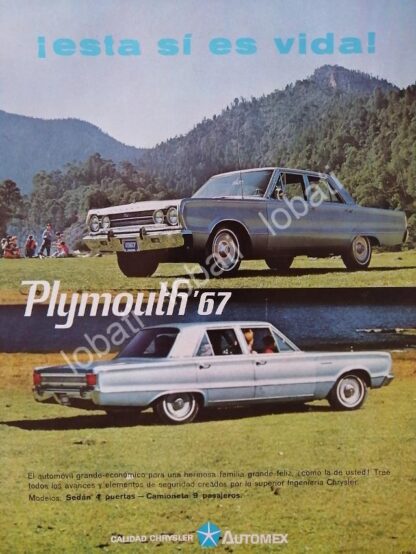 CARTEL ANTIGUO ORIGINAL DE AUTOS CHRYSLER DODGE PLYMOUTH 1967 /147