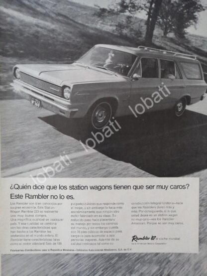 CARTEL ANTIGUO ORIGINAL DE AUTOS RAMBLER VAGONETA 1963 /133