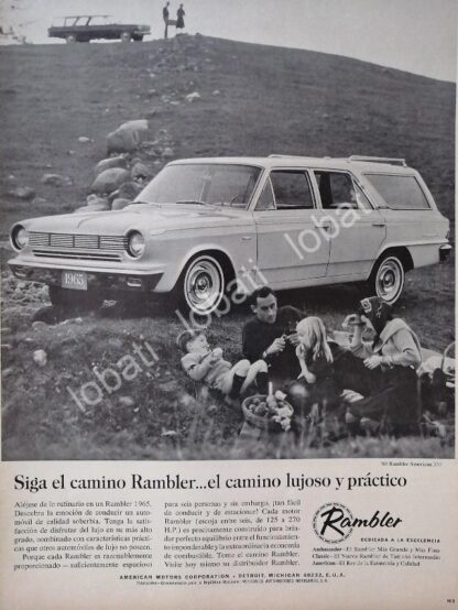 CARTEL ANTIGUO ORIGINAL DE AUTOS RAMBLER AMERICAN 330 VAGONETA 1965 /N91