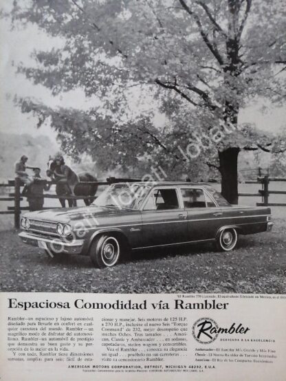 CARTEL ANTIGUO ORIGINAL DE AUTOS AMERICAN RAMBLER 770 1966 /N90