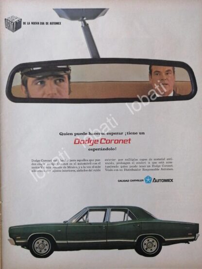 CARTEL ANTIGUO ORIGINAL DE AUTOS CHRYSLER DODGE CORONET 1977