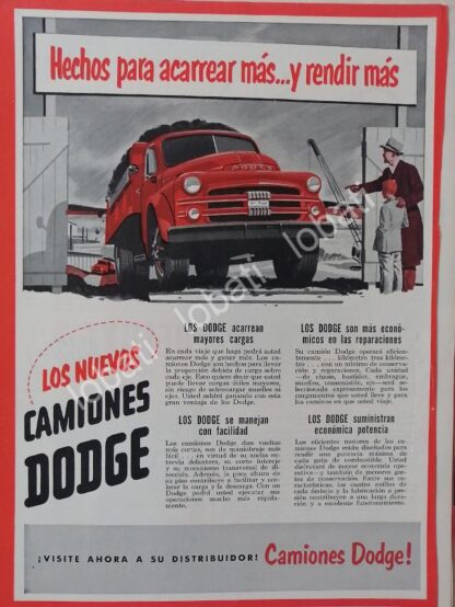 CARTEL ANTIGUO ORIGINAL DE CAMIONES CHRYSLER DODGE 1948 /N67