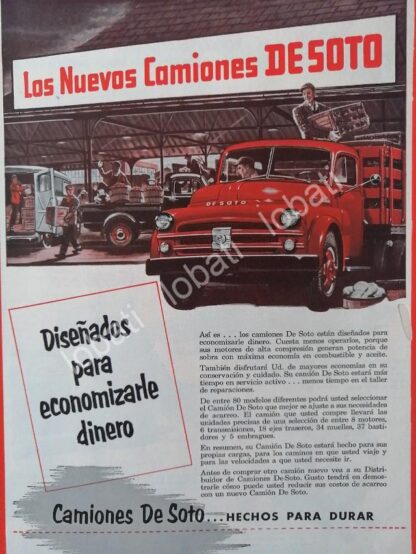 CARTEL ANTIGUO ORIGINAL DE CAMIONES CHRYSLER DODGE DESOTO 1947 /N66