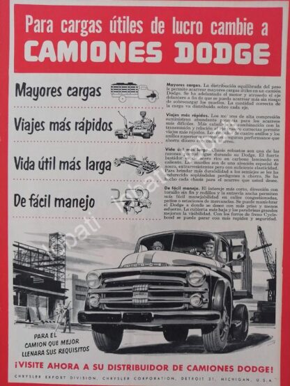 CARTEL ANTIGUO ORIGINAL DE CAMIONES CHRYSLER DODGE DESOTO 1949 /N64