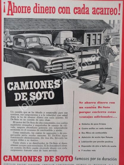 CARTEL ANTIGUO ORIGINAL DE CAMIONES DESOTO 1949 /N61