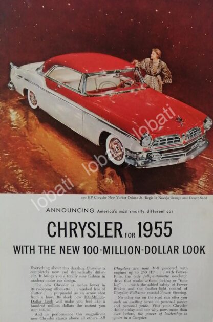 CARTEL ANTIGUO ORIGINAL DE AUTOS CHRYSLER NEW YORKER 1955 /13