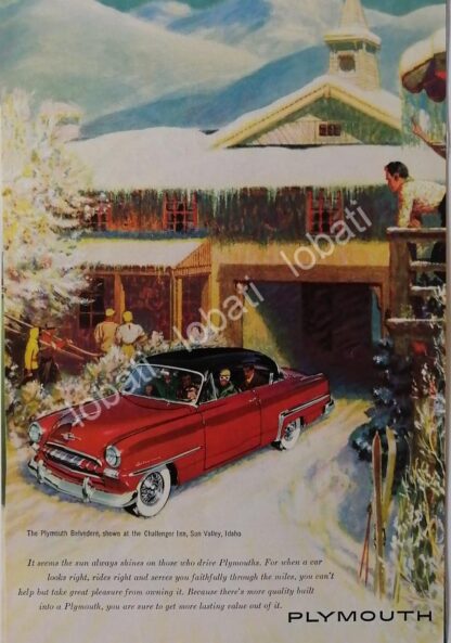 CARTEL ANTIGUO ORIGINAL DE AUTOS CHRYSLER PLYMOUTH 1954 /12